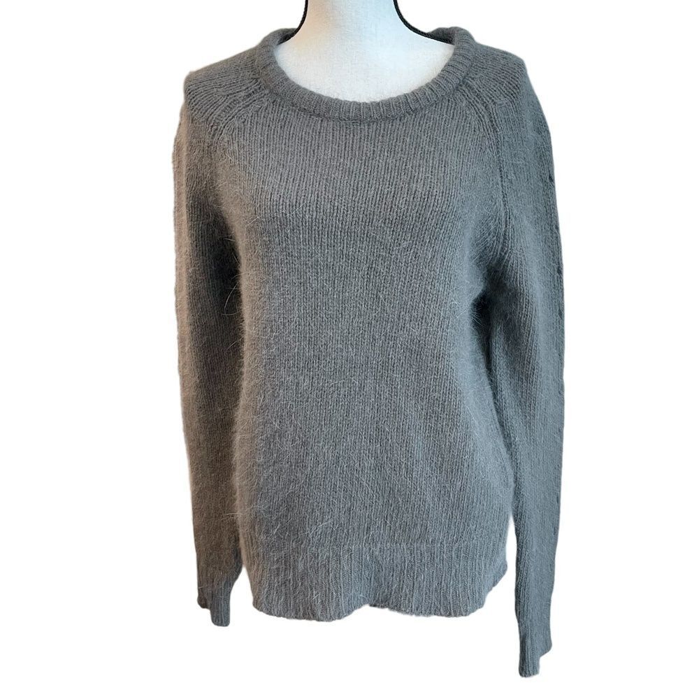 Siwy Womens Pallenberg Sweater Feather Gray Angora Wool Long Sleeve Pullover XS